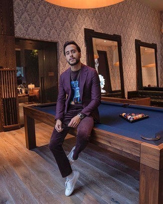 Violettes Sakko kombinieren – 115 Herren Outfits