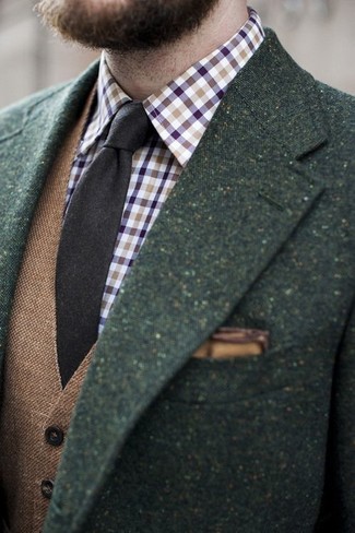 Violettes Langarmhemd mit Vichy-Muster kombinieren – 16 Herren Outfits