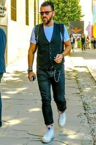 Wie Weste mit hoher Sneakers zu kombinieren – 19 Herren Outfits