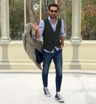 Wie Weste mit hoher Sneakers zu kombinieren – 19 Herren Outfits