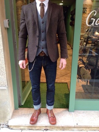 Wie Weste mit enger Jeans zu kombinieren – 61 Herren Outfits