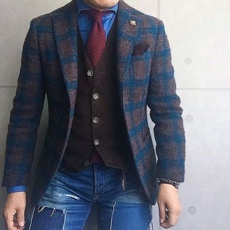 Wie Weste mit enger Jeans zu kombinieren – 61 Herren Outfits