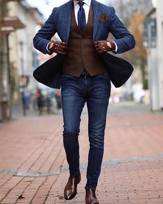 Wie Weste mit enger Jeans zu kombinieren – 61 Herren Outfits