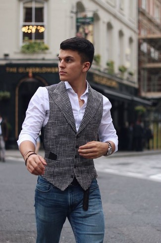 Wie Weste mit enger Jeans zu kombinieren – 61 Herren Outfits