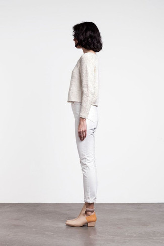 weißer kurzer Pullover von Dion Lee