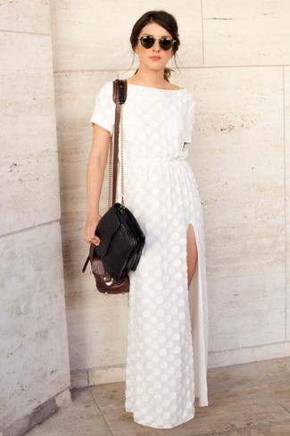 Weißes Maxikleid mit Schlitz kombinieren – 3 Damen Outfits: Sie möchten Ihren Casual-Stil perfektionieren? Wahlen Sie ein weißes Maxikleid mit Schlitz.