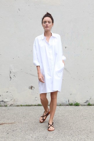 weißes Shirtkleid von DKNY