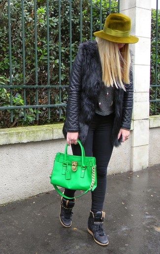 grüne Shopper Tasche aus Leder von Valentino Garavani