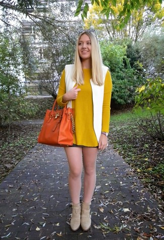 orange Shopper Tasche aus Leder von Anya Hindmarch