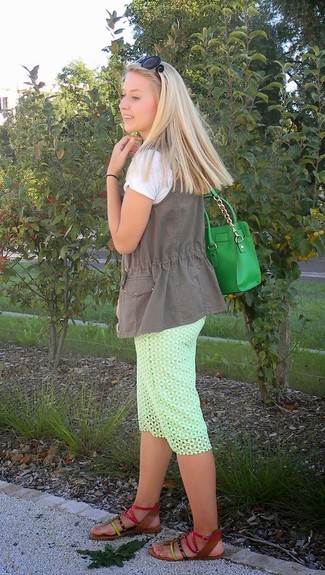 grüne Shopper Tasche aus Leder von Myriam Schaefer