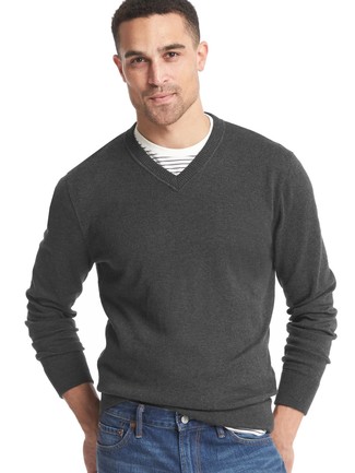 Wie weißes und schwarzes horizontal gestreiftes T-Shirt mit einem Rundhalsausschnitt mit blauer Jeans zu kombinieren – 145 Herren Outfits