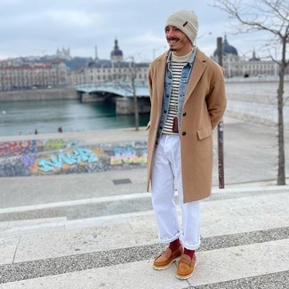 Weißen und schwarzen horizontal gestreiften Rollkragenpullover kombinieren – 27 Herren Outfits
