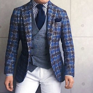 Weißes und schwarzes vertikal gestreiftes Businesshemd kombinieren – 1611+ Herren Outfits