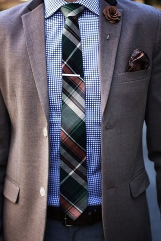 Weißes und blaues Businesshemd mit Karomuster kombinieren – 217 Herren Outfits