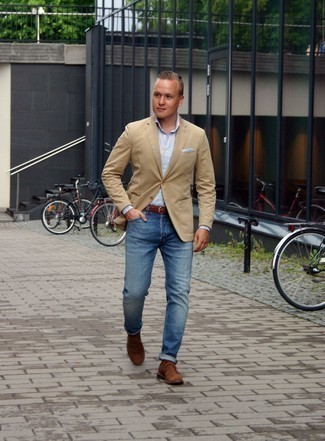 Weißes und blaues Businesshemd mit Karomuster kombinieren – 217 Herren Outfits