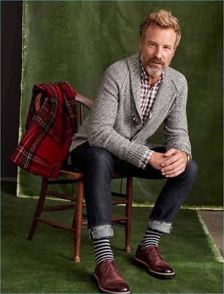 Weiße und blaue horizontal gestreifte Socken kombinieren – 257 Herren Outfits