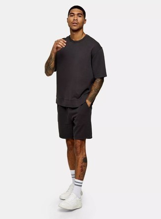 Weiße und blaue horizontal gestreifte Socken kombinieren – 257 Herren Outfits