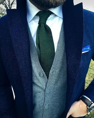 Wie weißes und blaues Hemd mit blauer Jacke zu kombinieren – 1066+ Elegante Herren Outfits