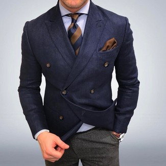 Wie weißes und blaues Hemd mit blauer Jacke zu kombinieren – 1066+ Elegante Herren Outfits