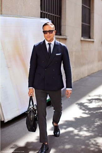 Wie weißes und blaues Hemd mit blauer Jacke zu kombinieren – 1066+ Elegante Herren Outfits