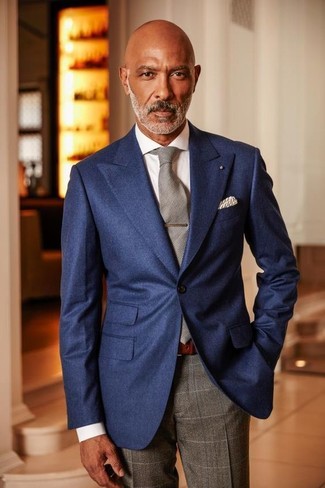 Wie weißes und blaues Hemd mit blauer Jacke zu kombinieren – 1066+ Elegante Herren Outfits
