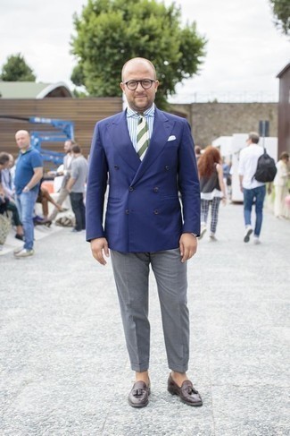 Wie weißes und blaues Hemd mit blauer Jacke zu kombinieren – 1066+ Elegante Herren Outfits