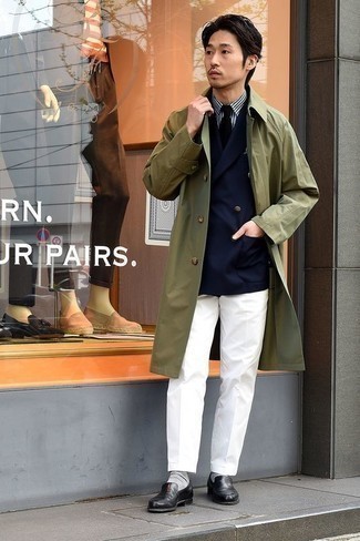 Wie weißes und blaues Hemd mit blauer Jacke zu kombinieren – 1066+ Elegante Herren Outfits