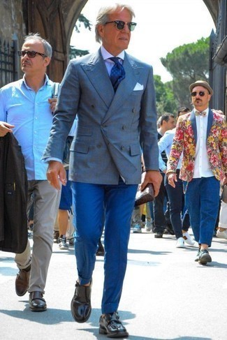 Wie weißes und blaues Hemd mit blauer Jacke zu kombinieren – 1066+ Elegante Herren Outfits