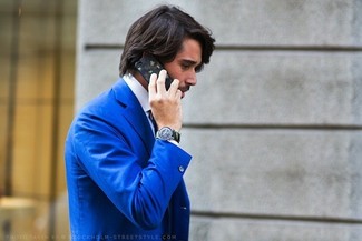 Wie weißes und blaues Hemd mit blauer Jacke zu kombinieren – 1066+ Elegante Herren Outfits