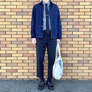 Wie weißes und blaues Hemd mit blauer Jacke zu kombinieren – 1066+ Elegante Herren Outfits