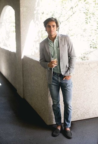 Welche Sakkos mit weißen und grünen Langarmhemdes zu tragen – 12 Herren Outfits