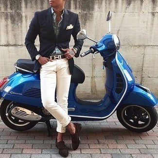 Welche Sakkos mit weißen und grünen Langarmhemdes zu tragen – 12 Herren Outfits