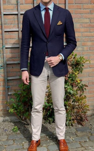 Welche Slipper mit weißen und dunkelblauen Businesshemdes zu tragen – 2000+ Herren Outfits