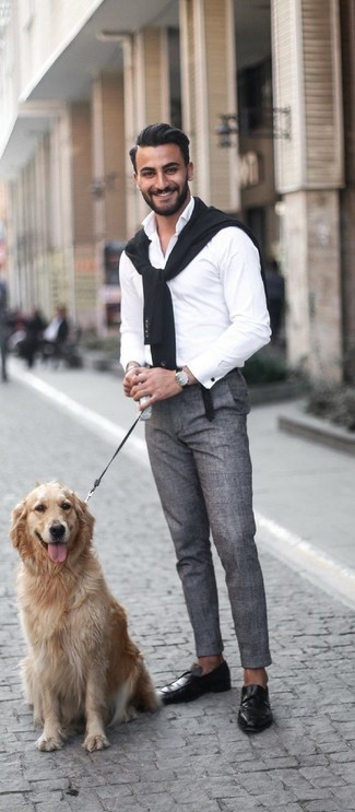 Welche Slipper mit weißen und dunkelblauen Businesshemdes zu tragen – 2000+ Herren Outfits