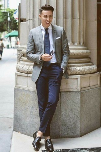 Welche Slipper mit weißen und dunkelblauen Businesshemdes zu tragen – 2000+ Herren Outfits