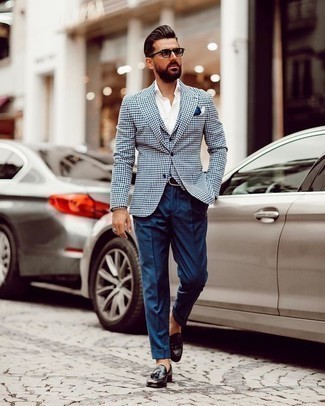 Weiße und dunkelblaue Weste kombinieren – 70 Herren Outfits