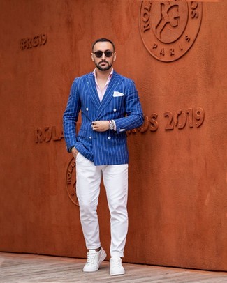 Weiße und rote und dunkelblaue horizontal gestreifte Uhr kombinieren – 28 Herren Outfits