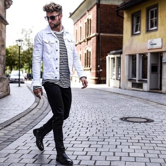 Welche Chelsea Boots mit weißer Jeansjacke zu tragen – 13 Herren Outfits