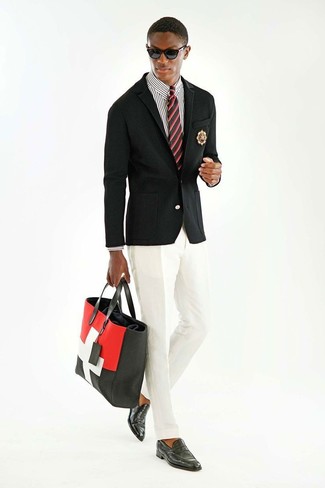 Wie weißes Businesshemd mit weißer Anzughose zu kombinieren – 218 Herren Outfits