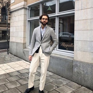 Wie weißes Businesshemd mit weißer Anzughose zu kombinieren – 218 Herren Outfits