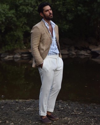 Wie weißes Businesshemd mit weißer Anzughose zu kombinieren – 18 Smart-Casual Herren Outfits