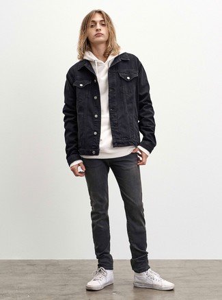 Weißen Pullover mit einem Kapuze kombinieren – 426 Herren Outfits