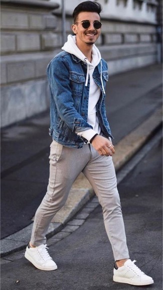 Weißen Pullover mit einem Kapuze kombinieren – 426 Herren Outfits