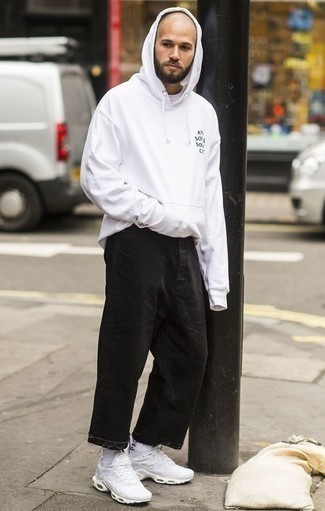 Weißen Pullover mit einem Kapuze kombinieren – 426 Herren Outfits