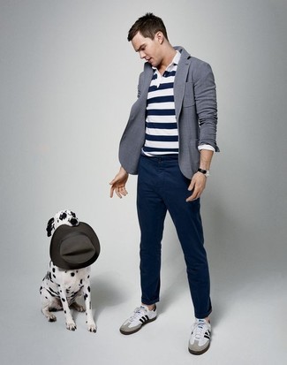 Weißes horizontal gestreiftes Polohemd kombinieren – 49 Herren Outfits