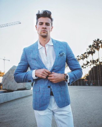 Weißes Leinen Langarmhemd kombinieren – 190 Herren Outfits