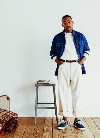 Welche niedrige Sneakers mit weißen Langarmshirt zu tragen – 280 Herren Outfits