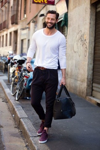 Welche niedrige Sneakers mit weißen Langarmshirt zu tragen – 280 Herren Outfits