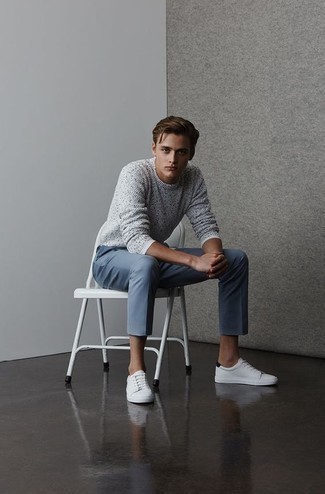 Welche niedrige Sneakers mit weißen Langarmshirt zu tragen – 94 Frühling Herren Outfits