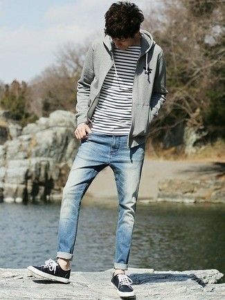 Welche niedrige Sneakers mit weißen Langarmshirt zu tragen – 94 Frühling Herren Outfits